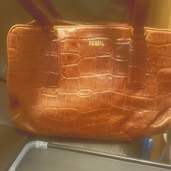 FOSSIL Faux Snake Skin Shoulder Bag - Picture 1 of 4